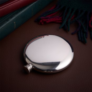 Round Pewter Sporran Flask