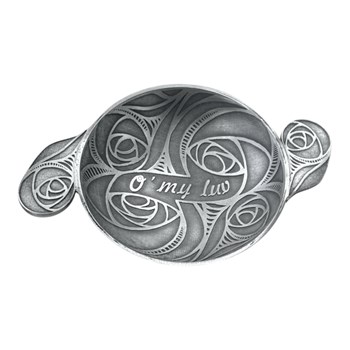 "O my Luv" Cast 3" Pewter Quaich