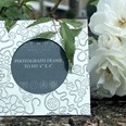 Square Yorkshire Rose 4"X4" Pewter Picture Frame