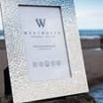 Medium Hammered 6"X4" Pewter Picture Frame