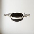 80mm Horn And Pewter Quaich front view of 80mm Horn and Pewter Quaich
