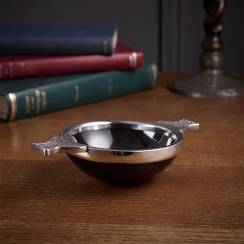 Horn And Pewter Medium Quaich