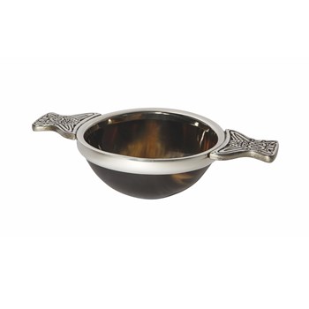 100mm Horn And Pewter Quaich