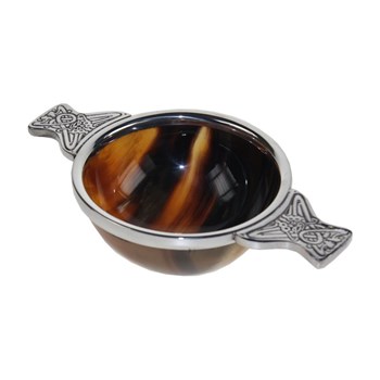 100mm Horn And Pewter Quaich