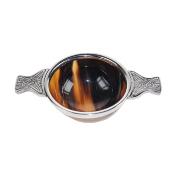 100mm Horn And Pewter Quaich