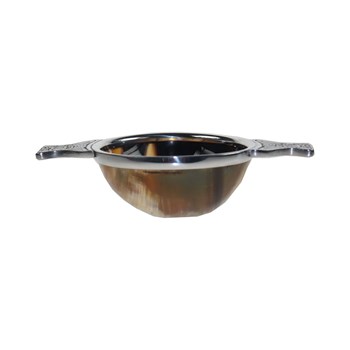 100mm Horn And Pewter Quaich