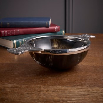 Horn And Pewter Large Quaich