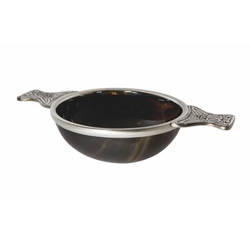 160mm Horn And Pewter Quaich
