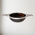 160mm Horn And Pewter Quaich Extra Large horn and pewter quaich bowl