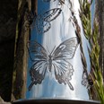 Butterfly Pattern Pewter Vase