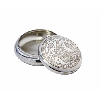 Paisley Round Pewter Trinket Box Paisley Round Pewter Trinket Box