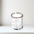 Peacock Feather Pewter Candle Votive