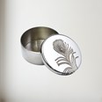Small Peacock Pewter Trinket Pill Box