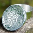 Small Love Skull Pewter Trinket Box