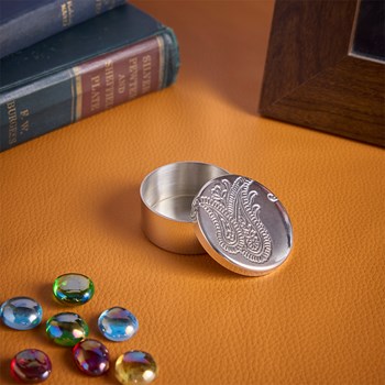 Paisley Small Pewter Trinket Box
