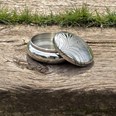 Peacock Feather Pewter Trinket Box