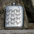 4oz Butterfly Pewter Pocket Flask