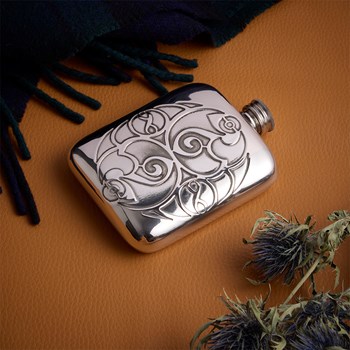 Celtic Spirals 4oz Pewter Pocket Flask