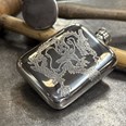 Chinese Dragon Pewter Pocket Flask