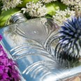 Peacock Feather 4Oz Pewter Pocket Flask