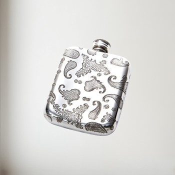 4oz Paisley Pewter Pocket Flask