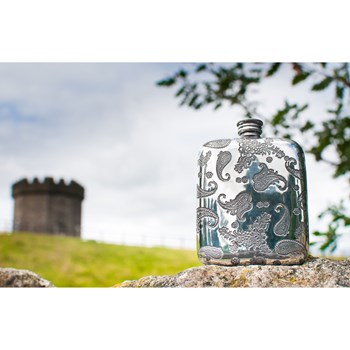 4oz Paisley Pewter Pocket Flask