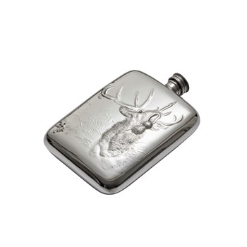 Roaring Stag 6oz Pewter Pocket Flask