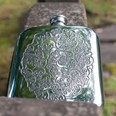 6oz Skull Heart Cluster Pewter Pocket Flask