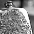 6oz Skull Heart Cluster Pewter Pocket Flask