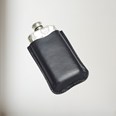 Black Leather Pouch To Fit 3oz Pocket Flasks Black Leather Pouch to fit 3oz pocket flasks with flask