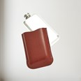 Brown Leather Pouch To Fit 3oz Pocket Flasks