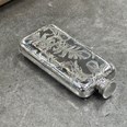 Small Peacock Pewter Pocket Flask