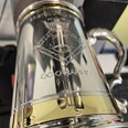 One Pint Double Brass Band Monarch Pewter Tankard