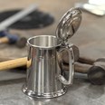 Standard Lidded One Pint Pewter Tankard