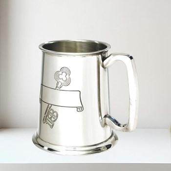 18 Key Stamp One Pint Pewter Tankard