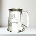 18 Key Stamp One Pint Pewter Tankard