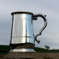 One Pint Hallam Pewter And Brass Jacobean Tankard