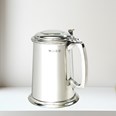 Lidded One Pint Pewter Tankard