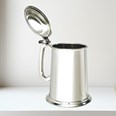 Lidded One Pint Pewter Tankard