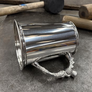 Thistle Handle One Pint Pewter Tankard