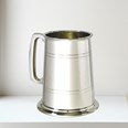 Double Lined Glass Base One Pint Pewter Tankard