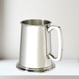 Standard Plain Glass Base One Pint Pewter Tankard