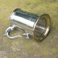 Wortley Glass Base One Pint Pewter And Brass Tankard