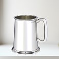Plain Glass Base One Pint Heavy Pewter Tankard