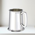 Plain Glass Base One Pint Heavy Pewter Tankard