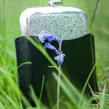 Black Leather Pouch To Fit 6oz Pocket Flasks