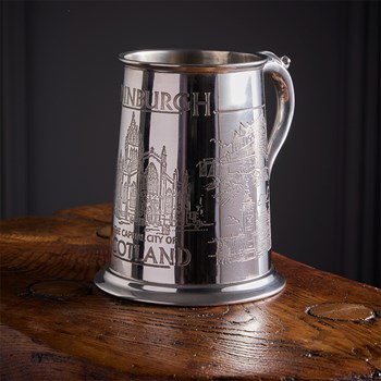 Edinburgh Scene Pewter Tankard