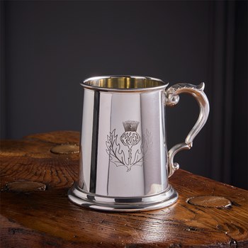 Thistle Stamp Half Pint Pewter Tankard