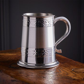 Embossed Celtic Bands Pewter Tankard