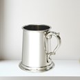 Half Pint Plain Scroll handle Pewter Tankard